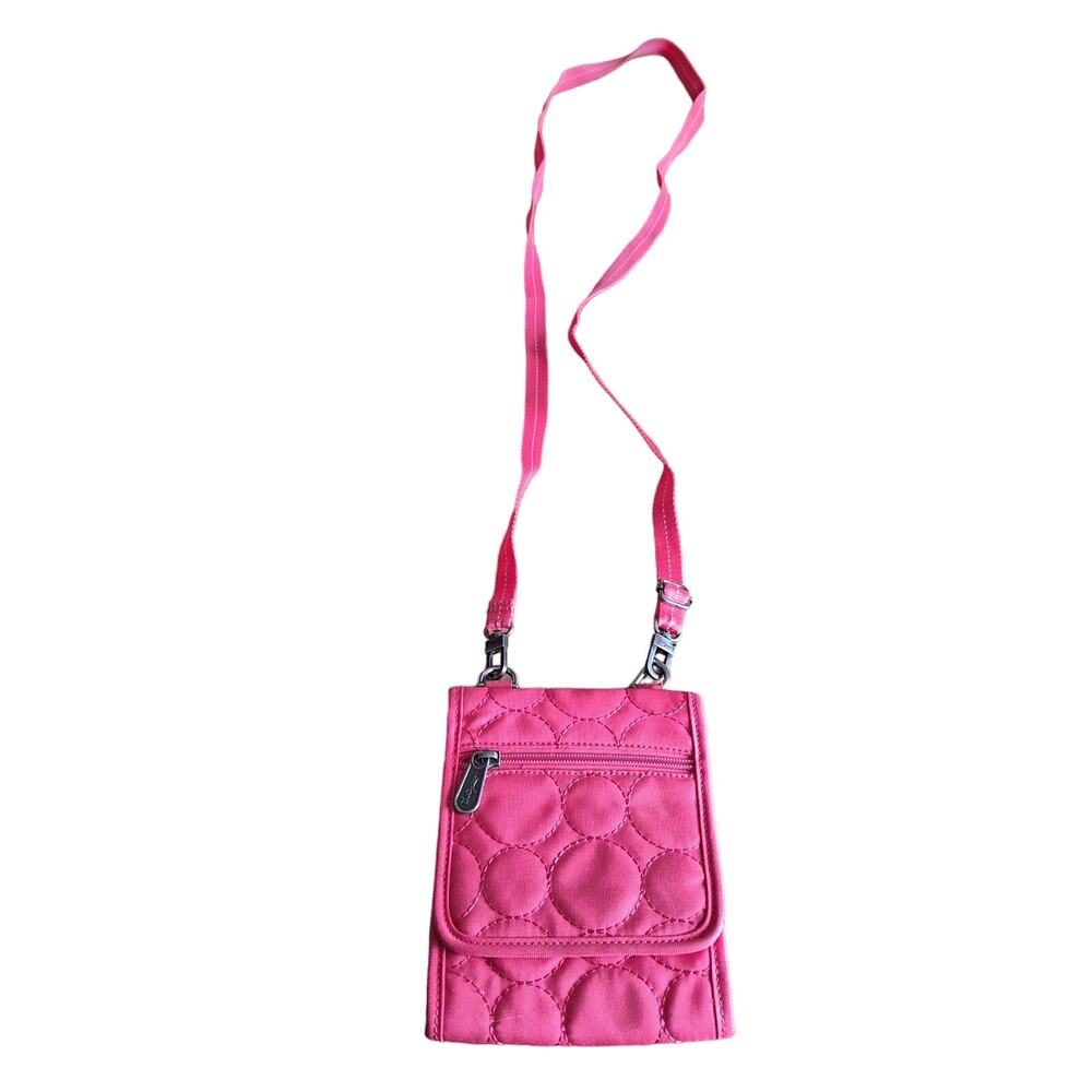 Thirty-One Hot Pink Quilted Adjustable strap Crossbody Purse